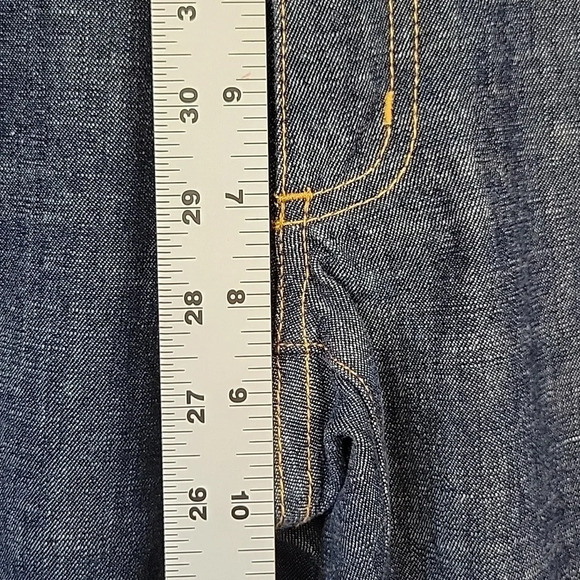 FUBU Collection Painted Crop Jeans Indigo Wash Size 9/10 - Picture 9 of 13